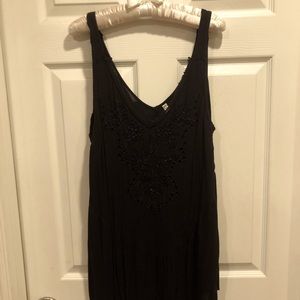Free people tunic top, beaded embroidery, medium